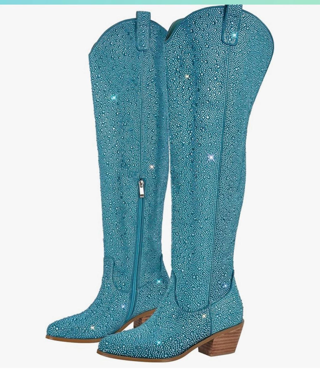 TOP Moda Sparkling Pink Heeled Boots