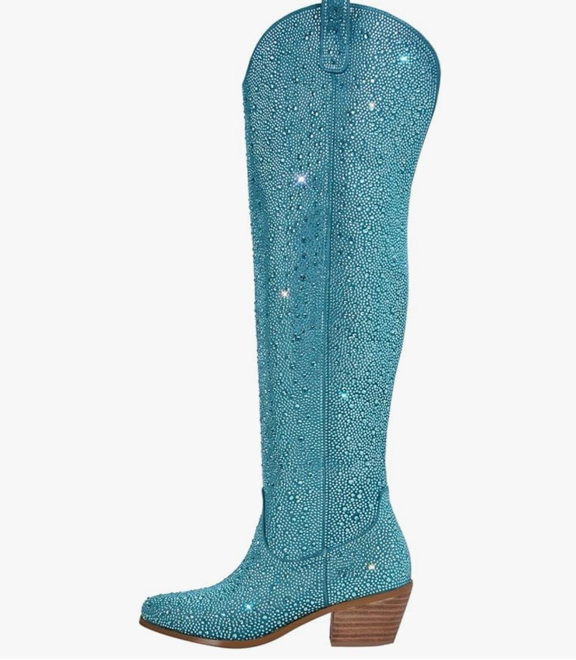 TOP Moda Sparkling Pink Heeled Boots