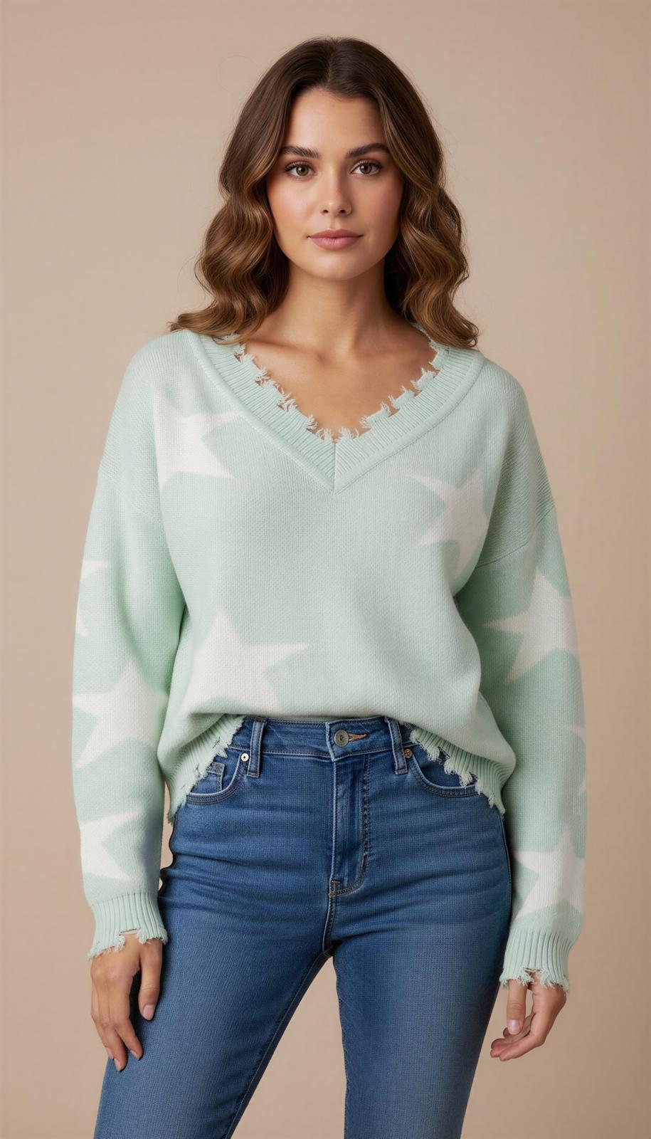 sueter oversize verde para mujer