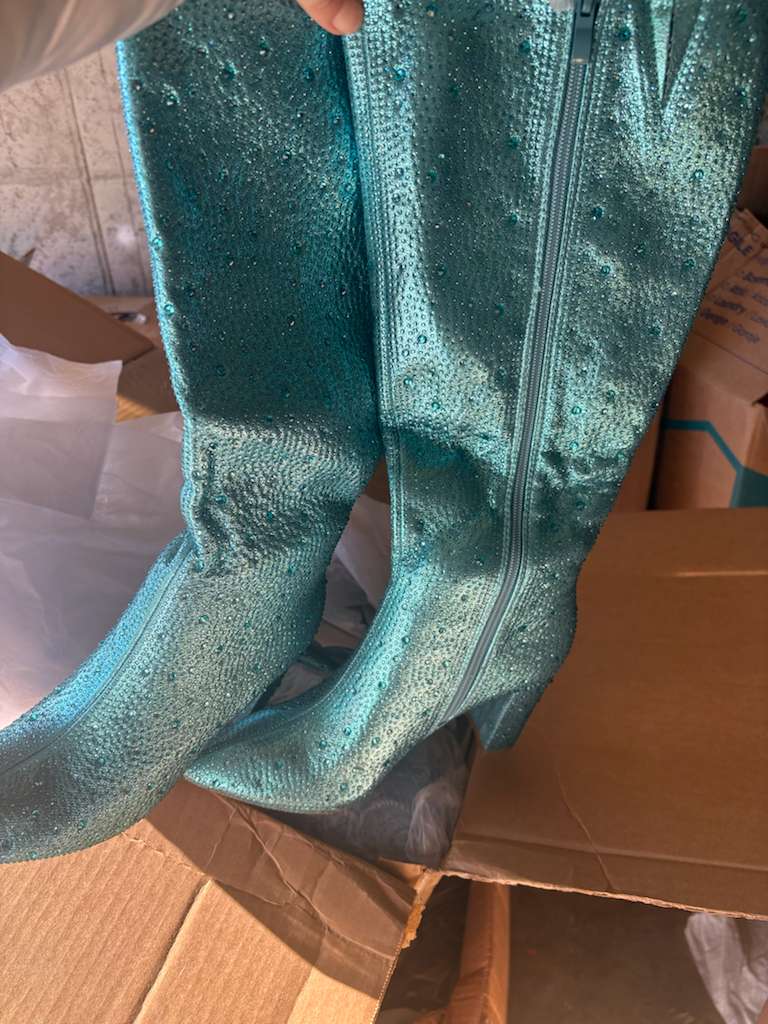 TOP Moda Sparkling Pink Heeled Boots