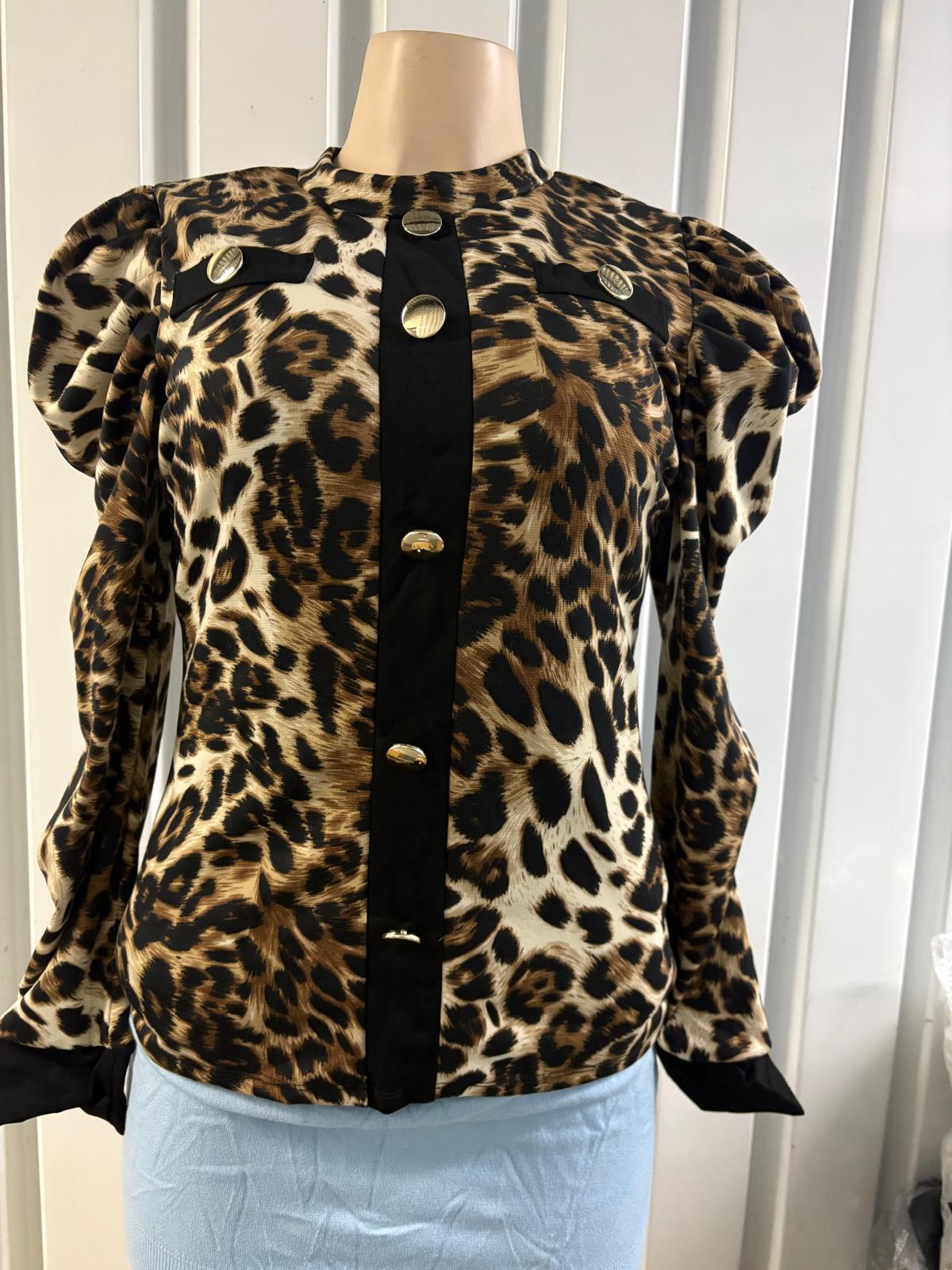 camisa con diseño animal print para mujer