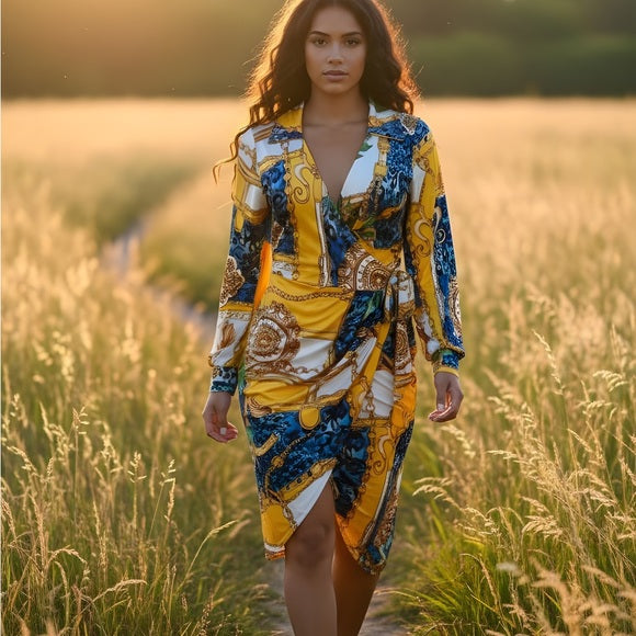 Buchón yellow mini dress