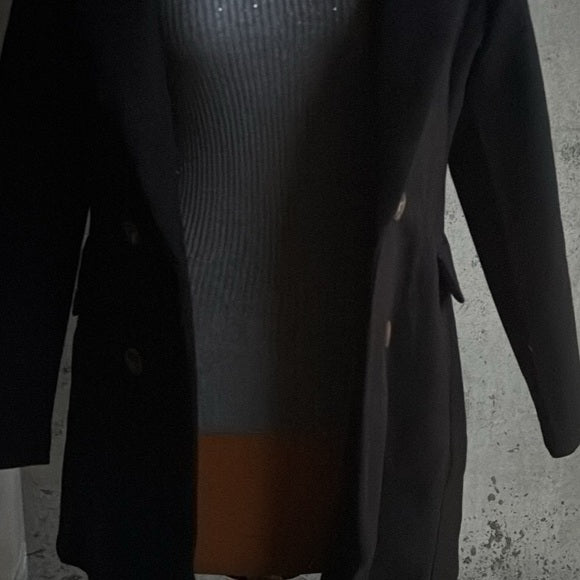 Love Tree Classic Black Pea Coat