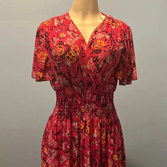 Cotton dress dark pink