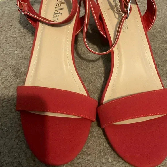 Bella Marie Jean Women's Strappy Open Toe Block Heel Sandals