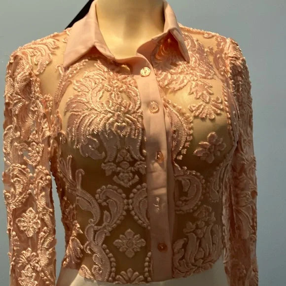 A Touch Of Lace Jumpsuit - Blush/combo