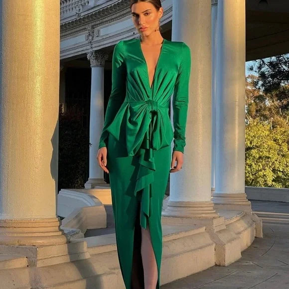Elegant Green Evening Dress