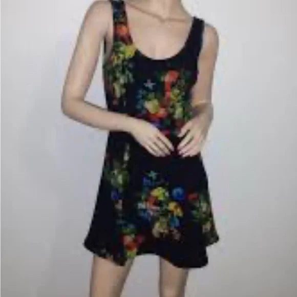 Floral Black Dress