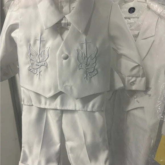 Elegant White Kids One Piece Suit