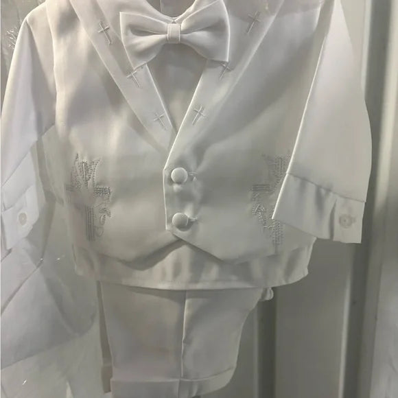 Elegant White Kids One Piece Suit