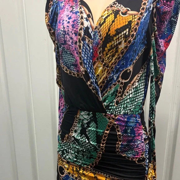 Colorful Chain Print Dress