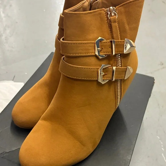 Tan Wedge Ankle Boots