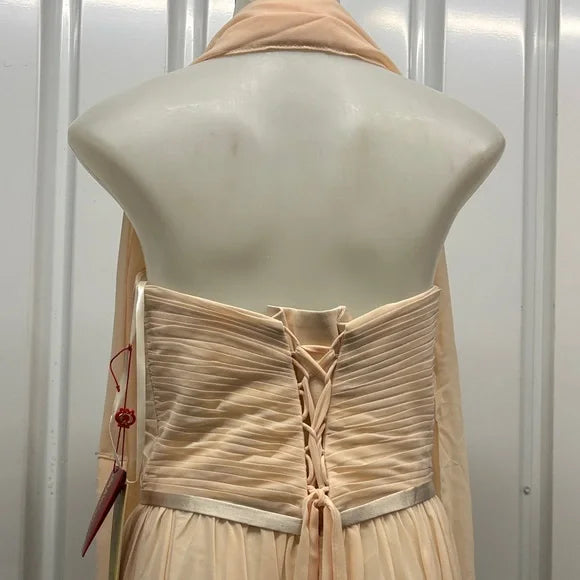 Elegant Peach Strapless Dress