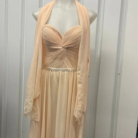 Elegant Peach Strapless Dress