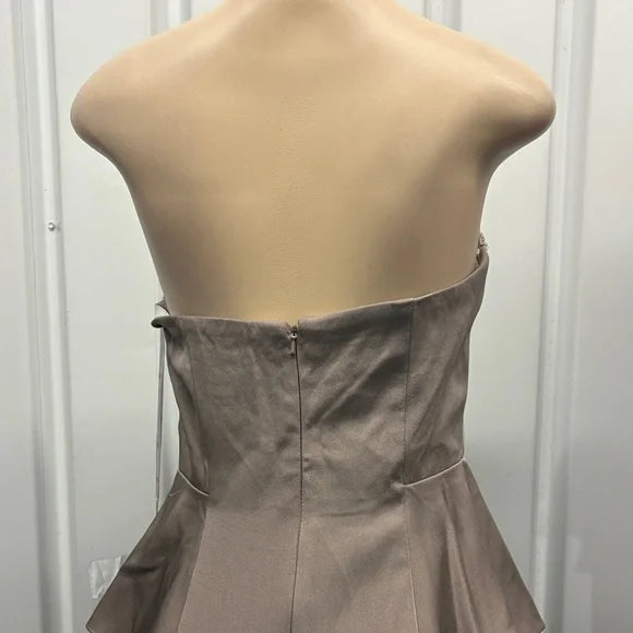 Dancing Queen Strapless Brown Dress with Sparkling Details