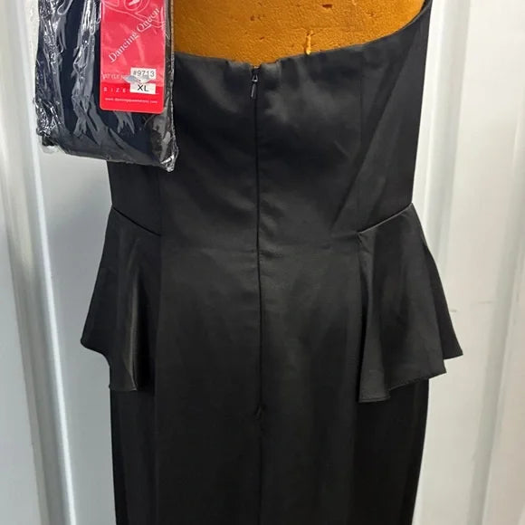 Dancing Queen Black Strapless Dress with Embellishments