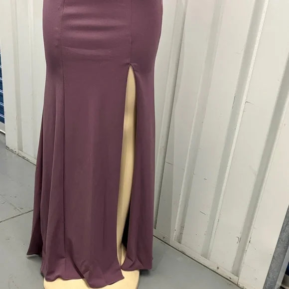 Aspeed Strapless Mauve Dress with Silver Detail
