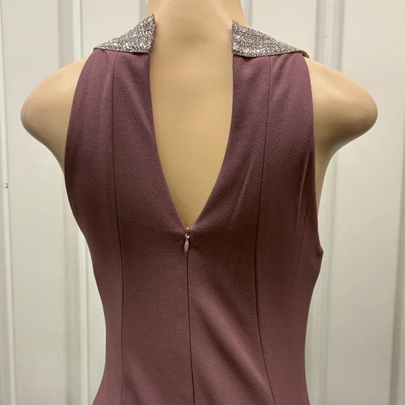 Aspeed Strapless Mauve Dress with Silver Detail