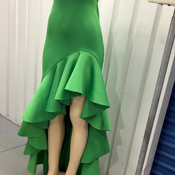 Chic One-Shoulder Green Dress