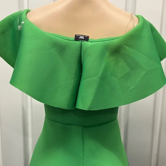 Chic One-Shoulder Green Dress