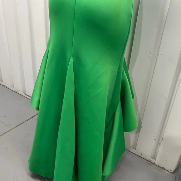 Chic One-Shoulder Green Dress