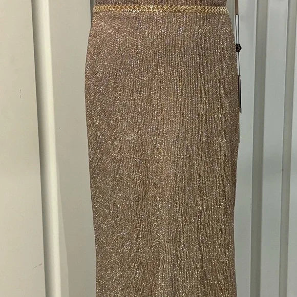 Shimmering Sleeveless Brown Dress