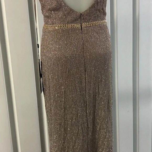Shimmering Sleeveless Brown Dress