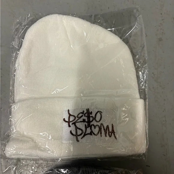 Peso pluma Red Beanie with Gold Embroidery