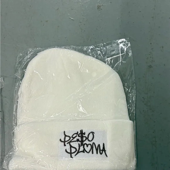 Peso pluma Red Beanie with Gold Embroidery