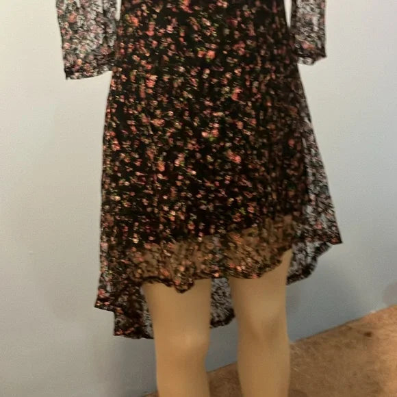 Floral Black Lace Dress