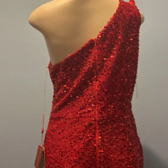 Glamorous One-Shoulder Red Dress