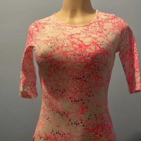 Pink and Cream Women's Dress