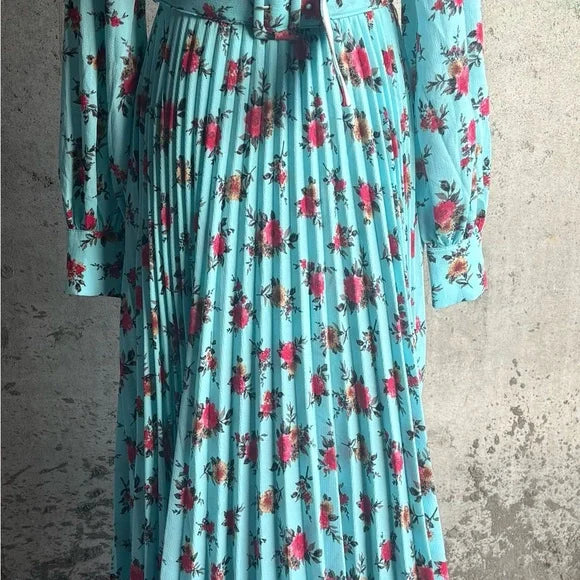 Floral Blue Maxi Dress va va voom unique piece