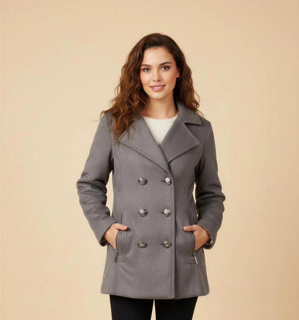 Gabardina gris para mujer