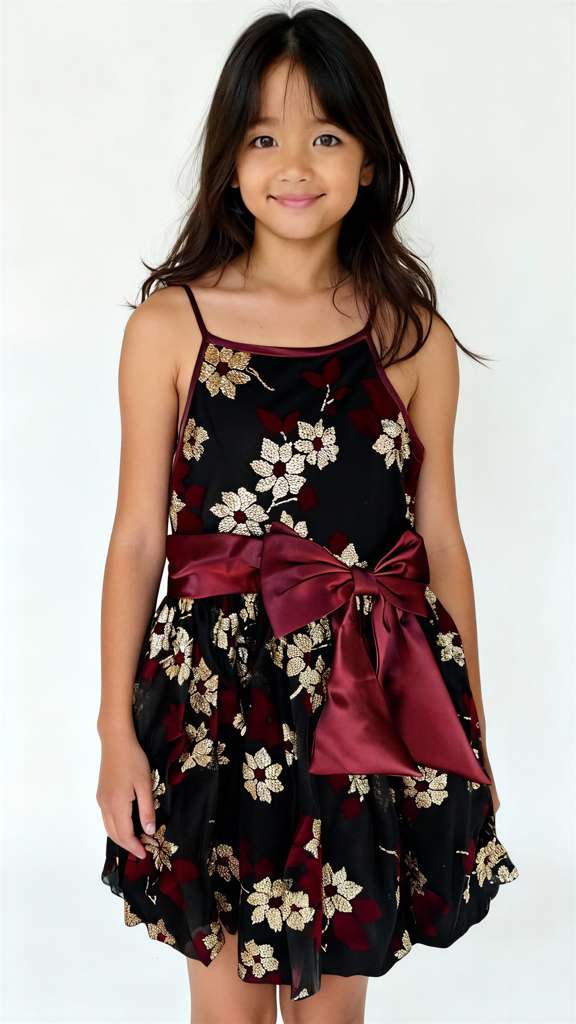 Beautiful Black flower dress for children