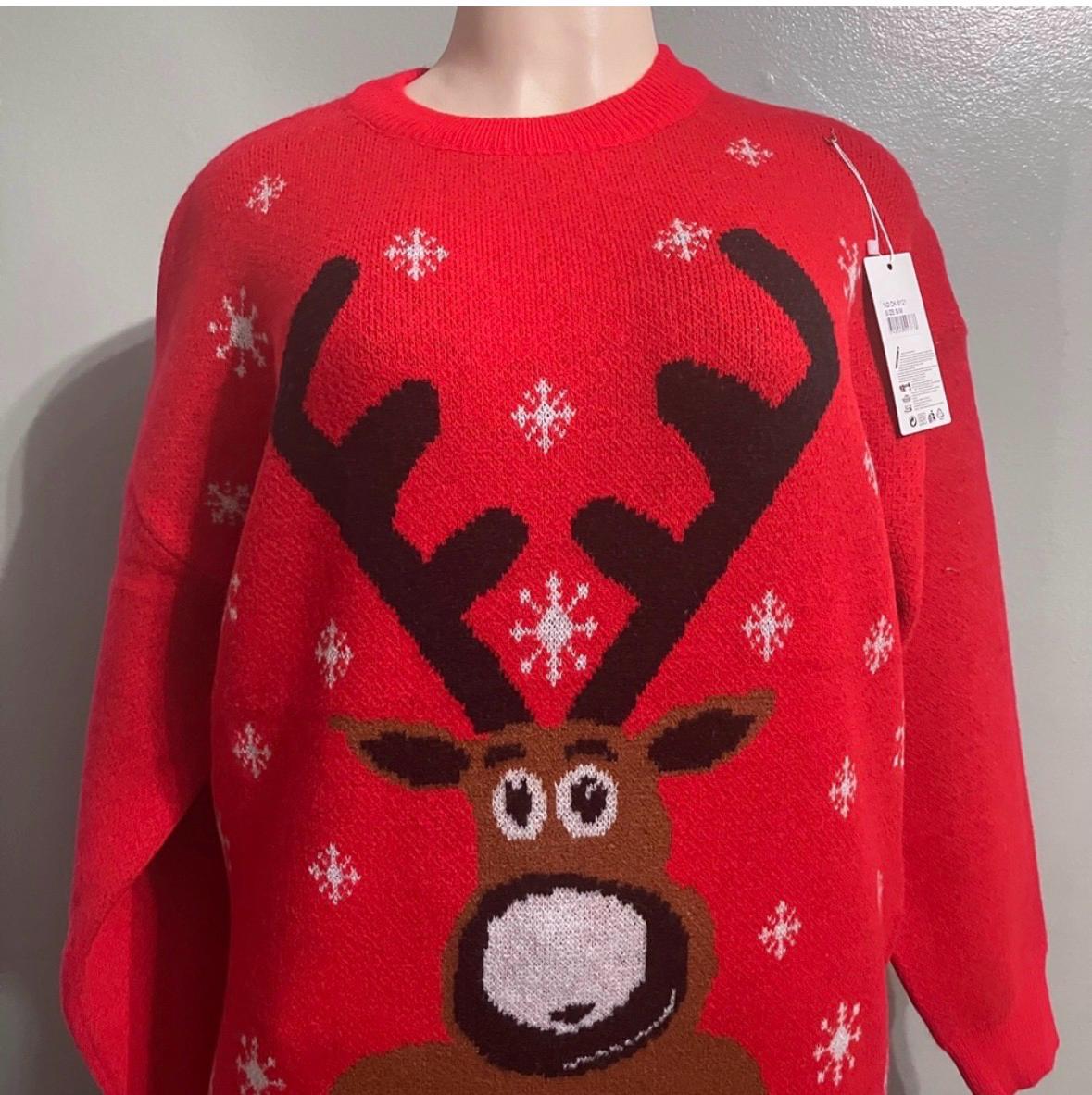 Suéter navideño con dibujo de reno