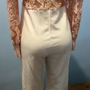 A Touch Of Lace Jumpsuit - Blush/combo