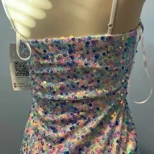 Emerald Sundae multicolored sequin ruched mini dress