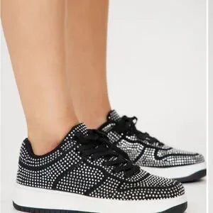 Black Studded Women's Sneakers