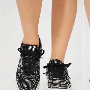 Black Studded Women's Sneakers