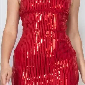 Red Sequin Mini Dress