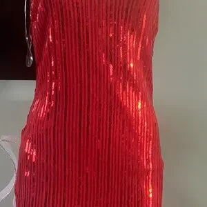Red Sequin Mini Dress