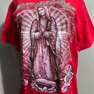 Black T-Shirt with Religious Graphic