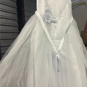 Elegant White Floral Kids Dress