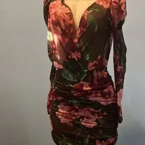 Elegant Floral Long Sleeve Dress