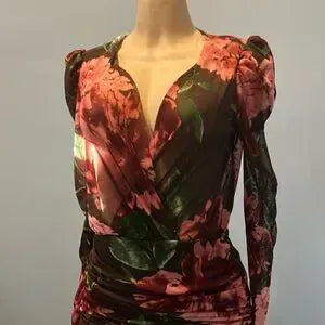 Elegant Floral Long Sleeve Dress