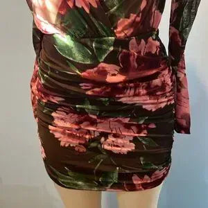 Elegant Floral Long Sleeve Dress